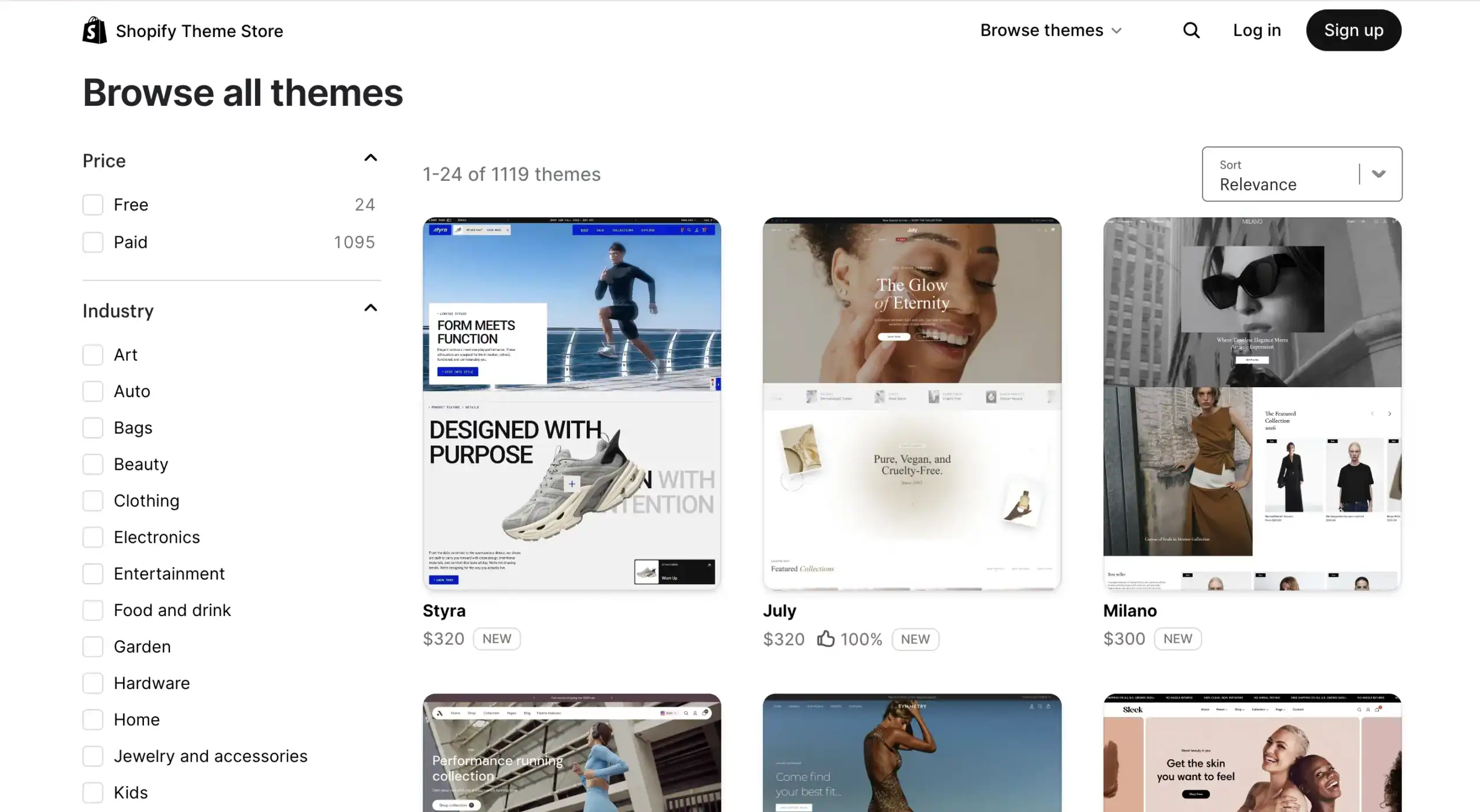 Välja tema och design