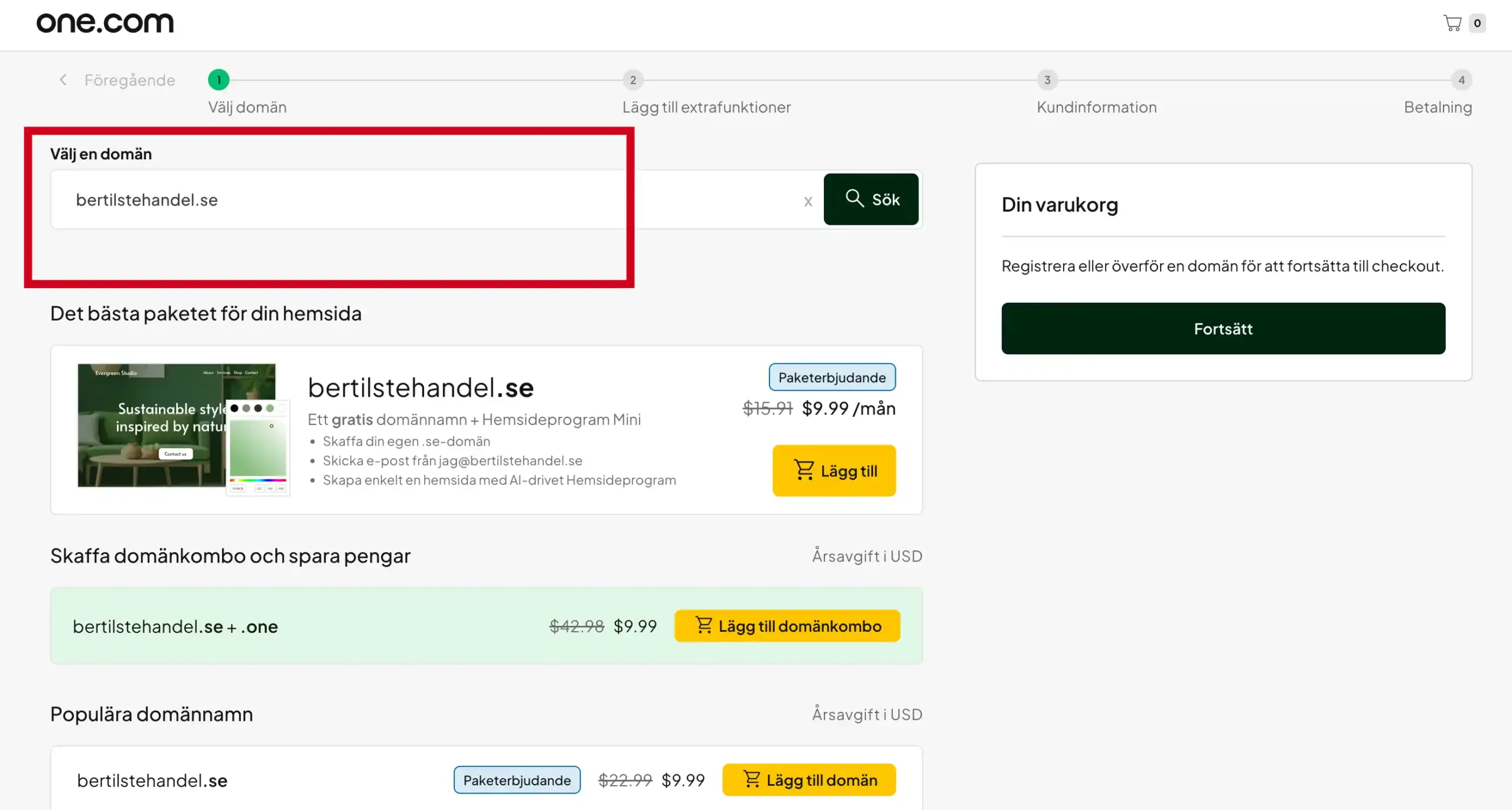 domän för din e-handel